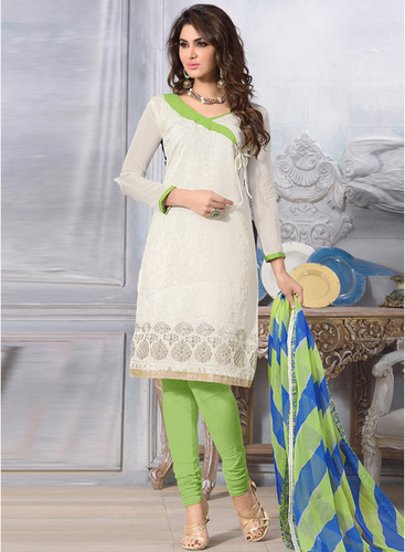 Indian Fancy Neck White Dress