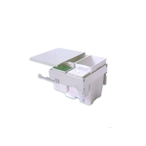Waste Bin System with Four Compartments