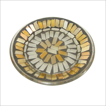 Mosaic Glass Dish - Round | Mix Color, Modern Style, Easy to Clean, Scratch Proof Design, Highly Durable