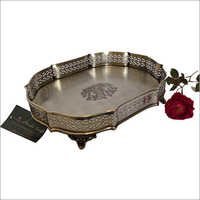 Bronze Metal Carved Serving Tray