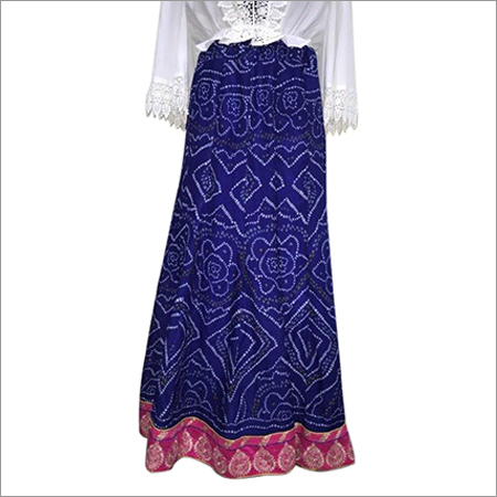 Blue Ladies Jaipuri Print Skirts
