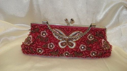 Violet Woven Satin Design Gold Women Evening Party Wedding Clutch Handbag  Purse | eBay