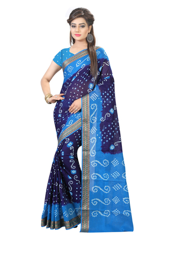 Cotton Silk Blue Designer Saree