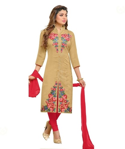 Designer Wedding Dress - Cotton, Customized Fit | Full Sleeves, Embroidered Pattern, Coffee Color, Washable, Ideal for Rainy and Spring Seasons