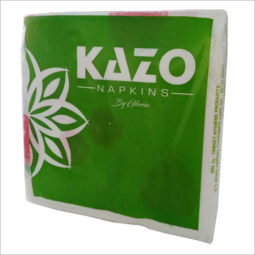 Kazo Paper Napkin - Paper, 33x33 cm, Green, 2-3 Ply, 100-200 Count | Soft, Absorbent, Durable, Disposable, Box Pack