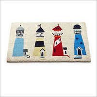 Printed Coir Rug Runner - Coir, Variable Size, Beige | Durable, Absorbent, Washable, Eco-friendly
