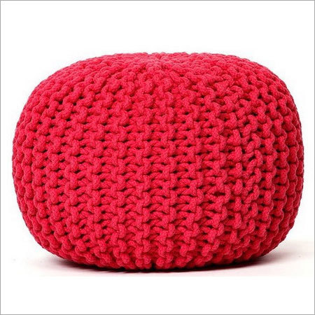 Red Knitted Poufs