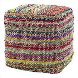 Multi Chindi Cotton Dorry Poufs
