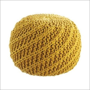 Yellow Stool Pouf