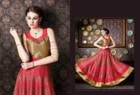 Red Printed Anarkali Suits