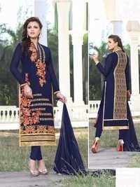 Blue Embroidered Punjabi Suit