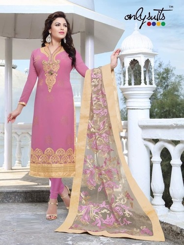 Pink Stitched Salwar Suits