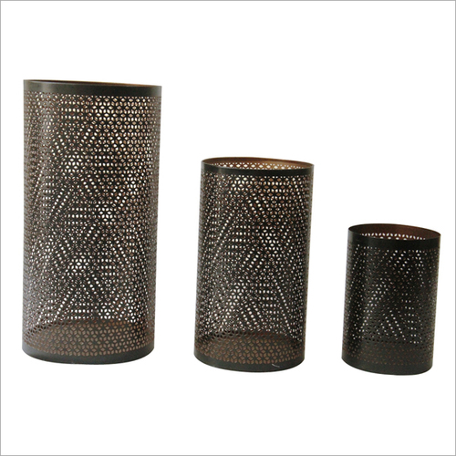 Trio Mesh Design Hurricane Candle Holder