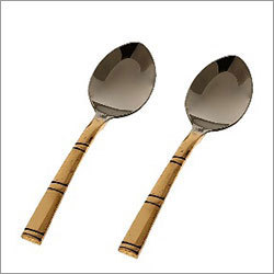 Stainless Steel & Copper Desert Spoons Cutlery Set