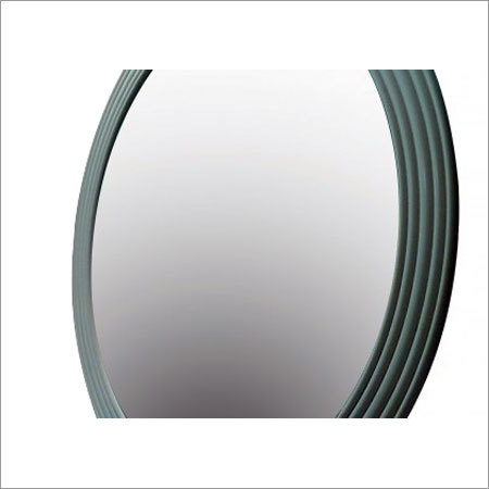 Accessories - Glass Metal 12x12 Inches Gray Oval Wall Mirror, Elegant Design Easy Install Durable Reflective Stylish Accent