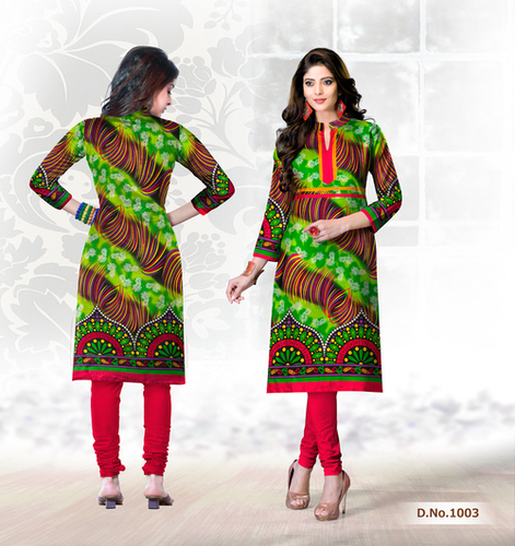 Green And Mix Fancy Cotton Kurti Wholesale