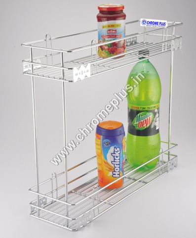 SS Kitchen  2 Shelf Bottle Pullout