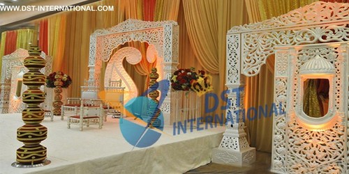 Open Mandap - Fiberglass, Variable Dimensions, White | Elegant Design, Easy Assembly, Weatherproof, Lightweight