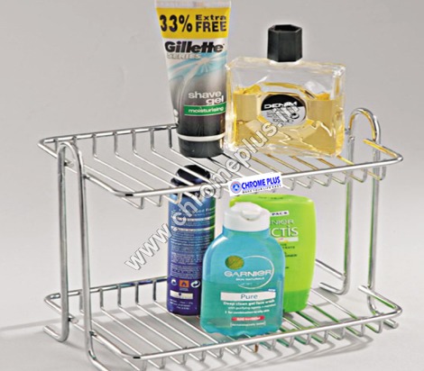 Ss Bathroom 2 Shelves Basket Application: For Bath Product Store Purpose