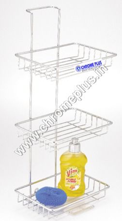 SS Wall Mounted Triple Bathroom Shelf