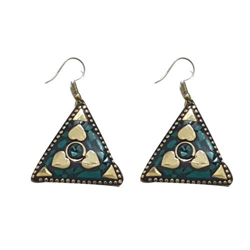 Blue Stone Beads Earring Set Of 2 Pcs