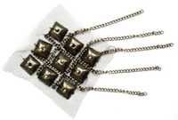 Beaded Patches - Beaded, 10x5 Cms, Bronze | Sew-on, Decorative Embellishment, Versatile Accessory, Durable, Stylish Square