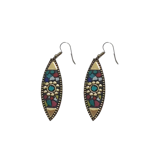 Multi Color Stone Beads Earring Set Of 2 Pcs