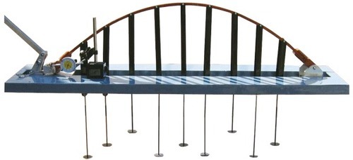 2 Hinged Arch Apparatus - Stainless Steel, 100cm Span x 25cm Rise | Painted Finish, Dial Gauge with 25mm Travel, Industrial Use, Supporting Stand, Set of Weights