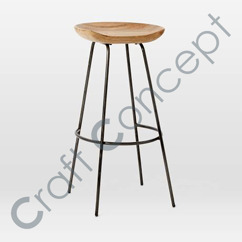 Crafted Wooden Bar Stool