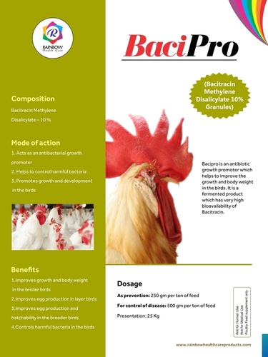 Bacitracin Methylene  Disalicylate (BMD) 10% or 15% Granules