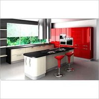 Kitchen Furniture Set - Metal & Wood, Variable Dimensions, Red Color | Attractive Color, Contemporary Style, Modular Design, Spacious Design