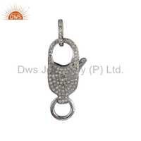 Pave Dimaond Silver Clasp Connector Finding