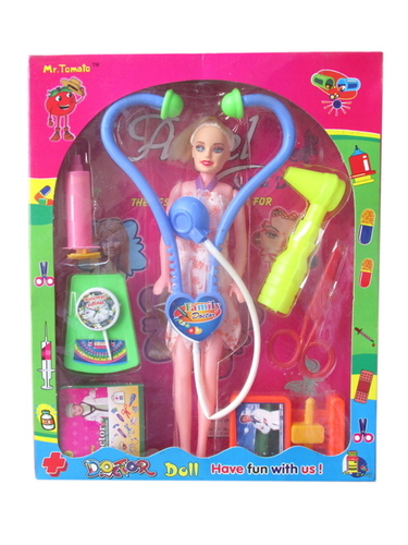 Doctor Doll - Plastic, 12 Inches, Pink | Role Play, Educational Toy, Doctor Theme, Imaginative Play, 10+ Pieces