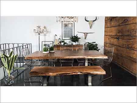 Wood Live Edge Dining Set