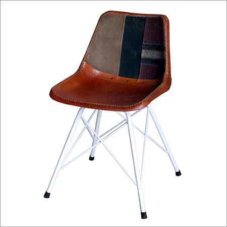 Metal Armless Wooden Chair