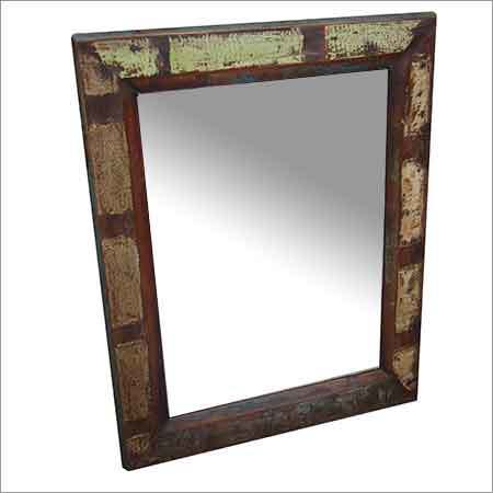 Glass Reclaimed Wood Mirror Frame