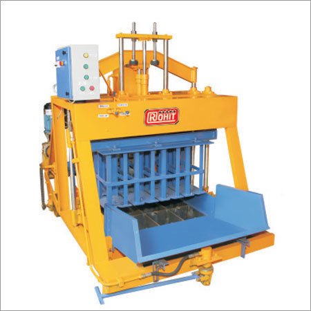 Yellow & Blue Concrete Block Making Machine