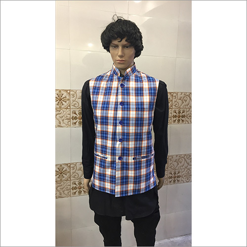 Blue And White Floral Nehru Jackets