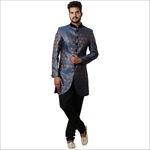 Blue Indo Western Plus Wedding Sherwani