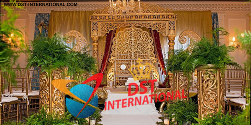 Haveli Mandap - Fiberglass, Variable Size, Gold | Easy Assembly, Weatherproof, Stable, Classy Look