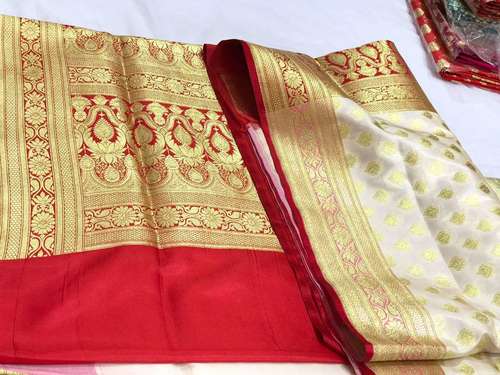 Red And Golden Banarasi Saree