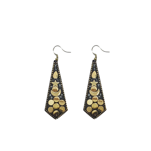 Designer Gold Color Beaded Earrings Set Of 2 Pcs