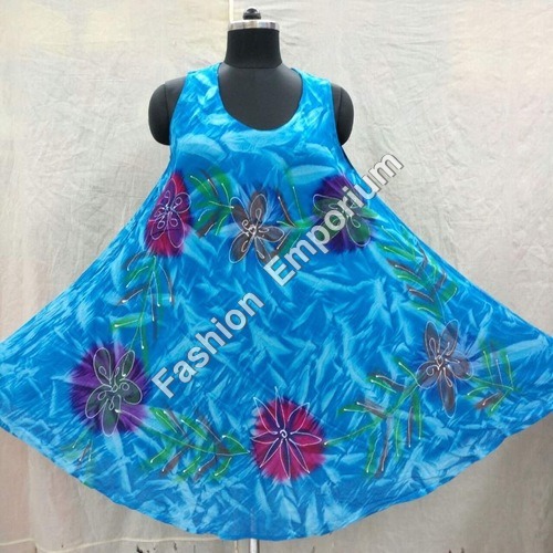 Blue Gd 1 Dress With Brush Paint