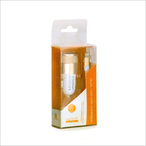 Dual USB Semi Metal Car Charger With I-Phone USB Cable
