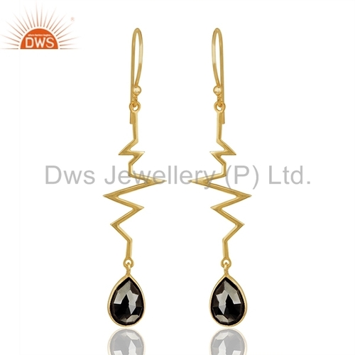 Heart Beat Design Gold Plated Earrings