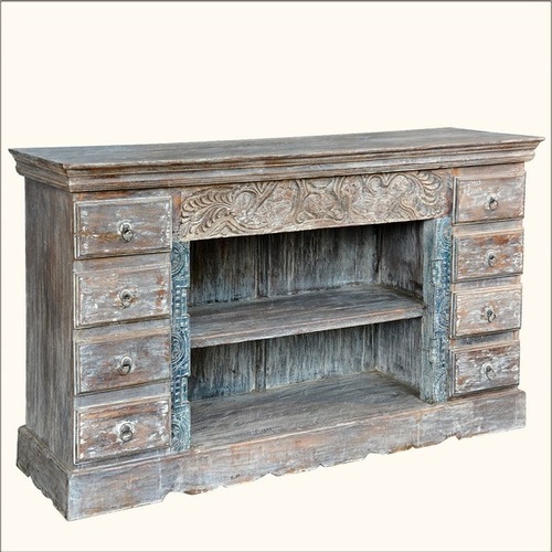 Indian Carving Frosted Sideboard Indian Carving Frosted Sideboard