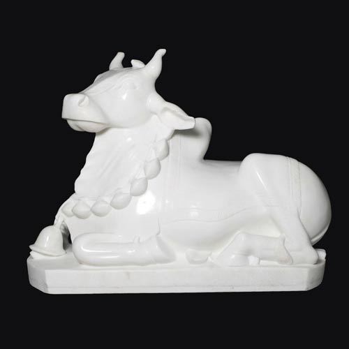 Non Toxic White Marble Nandi Statue