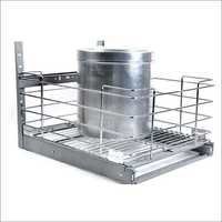 Grain Trolley Basket - Anti-corrosive Chrome Finish, Smooth Edges For Kitchen Utensils Storage