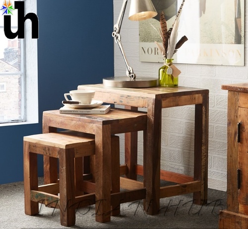 Handmade Nests Of 3 Stools