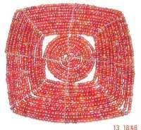 Red Pink Beaded Coaster